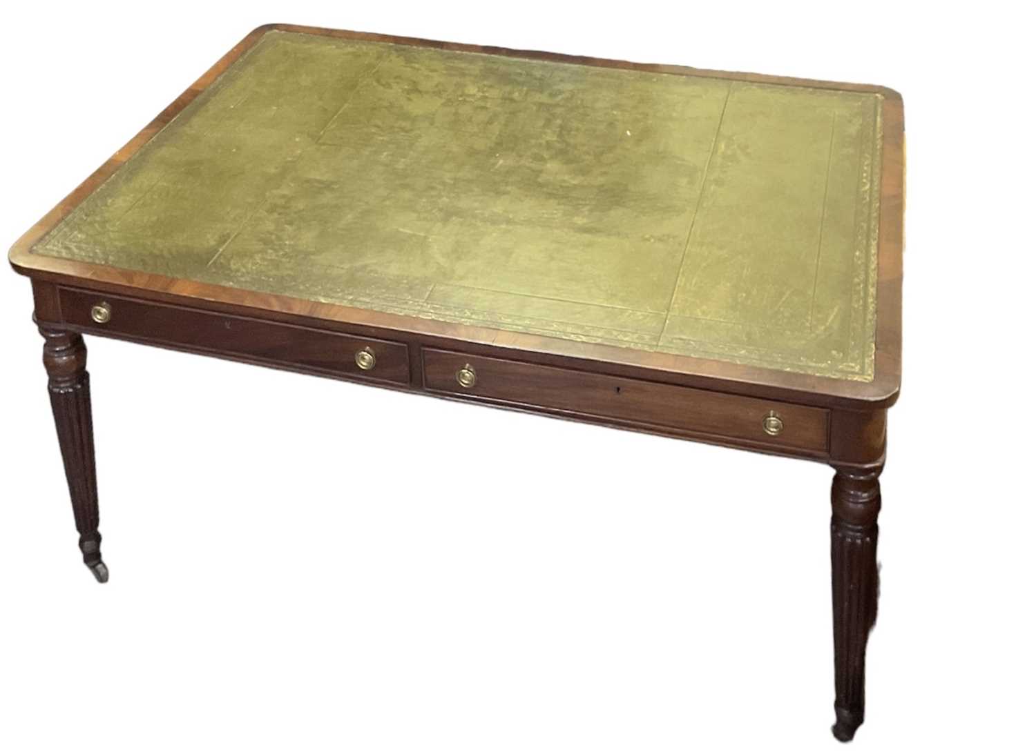 Lot 11 - A reproduction mahogany Regency style writing...