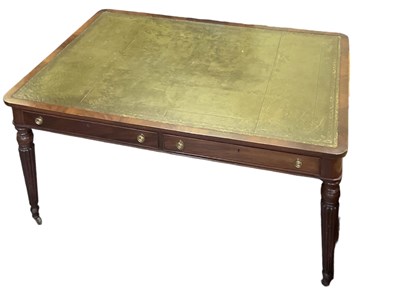 Lot 11 - A reproduction mahogany Regency style writing...