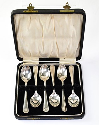Lot 954 - A cased set of George V hallmarked silver...
