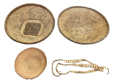 Lot 1084 - Two large African wicker baskets, diameter...