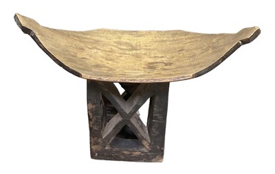 Lot 1057 - An African hardwood Ashanti stool, 71 x 43cm.