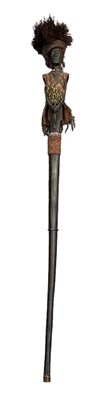 Lot 1052 - An African ebony Batak type priest's staff,...