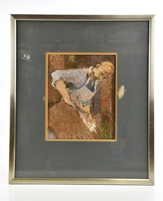 Lot 1842 - LIONEL HUTCH; pastel, 'Market Study', unsigned,...