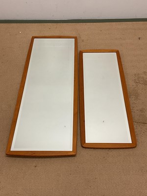 Lot 763 - Two mid 20th century teak framed wall mirrors,...