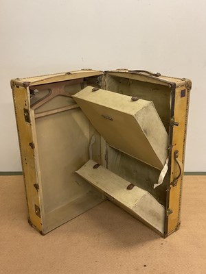 Lot 45 - An early 20th century vellum travel trunk with...