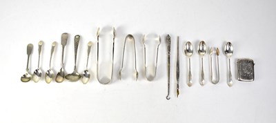 Lot 663 - A quantity of hallmarked silver and white metal flatware
