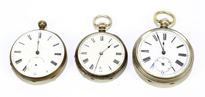 Lot 1831 - A hallmarked silver key wind open faced pocket...