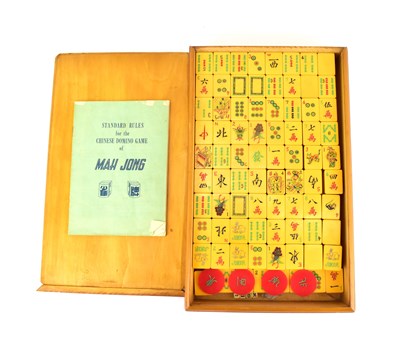 Lot 375 - A vintage Mah Jong set in wooden case