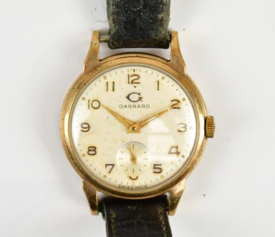 Lot 596 - GARRARD; a gentleman’s 9ct gold wristwatch,...