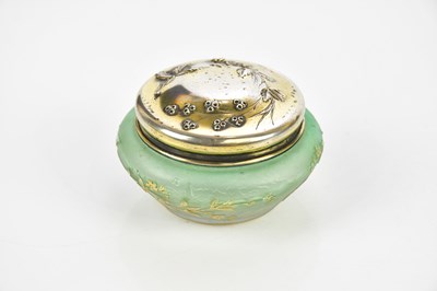 Lot 2163 - DAUM NANCY; an Art Nouveau green glass bowl...