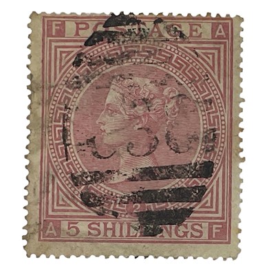 Lot 474 - A five shilling rose stamp.