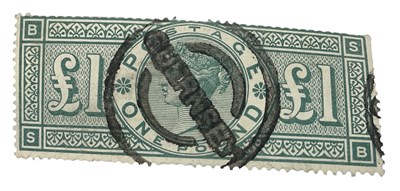 Lot 459 - A Victoria one pound green stamp.