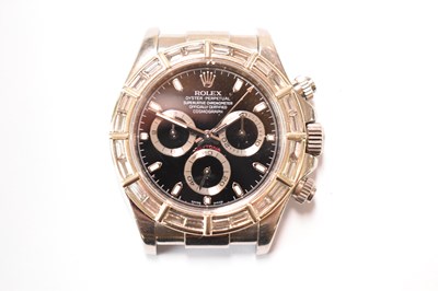 Lot 644 - ROLEX DAYTONA; a fine 18ct white gold...