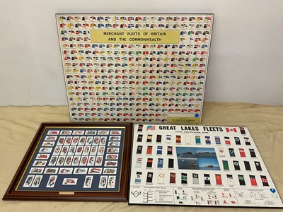 Lot 31 - Three framed Merchant Navy Fleet Funnel colour...
