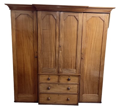 Lot 29 - A large late 19th century mahogany breakfront...