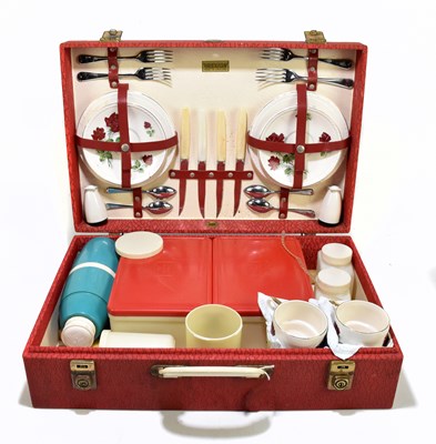 Lot 43 - BREXTON; a vintage picnic hamper.
