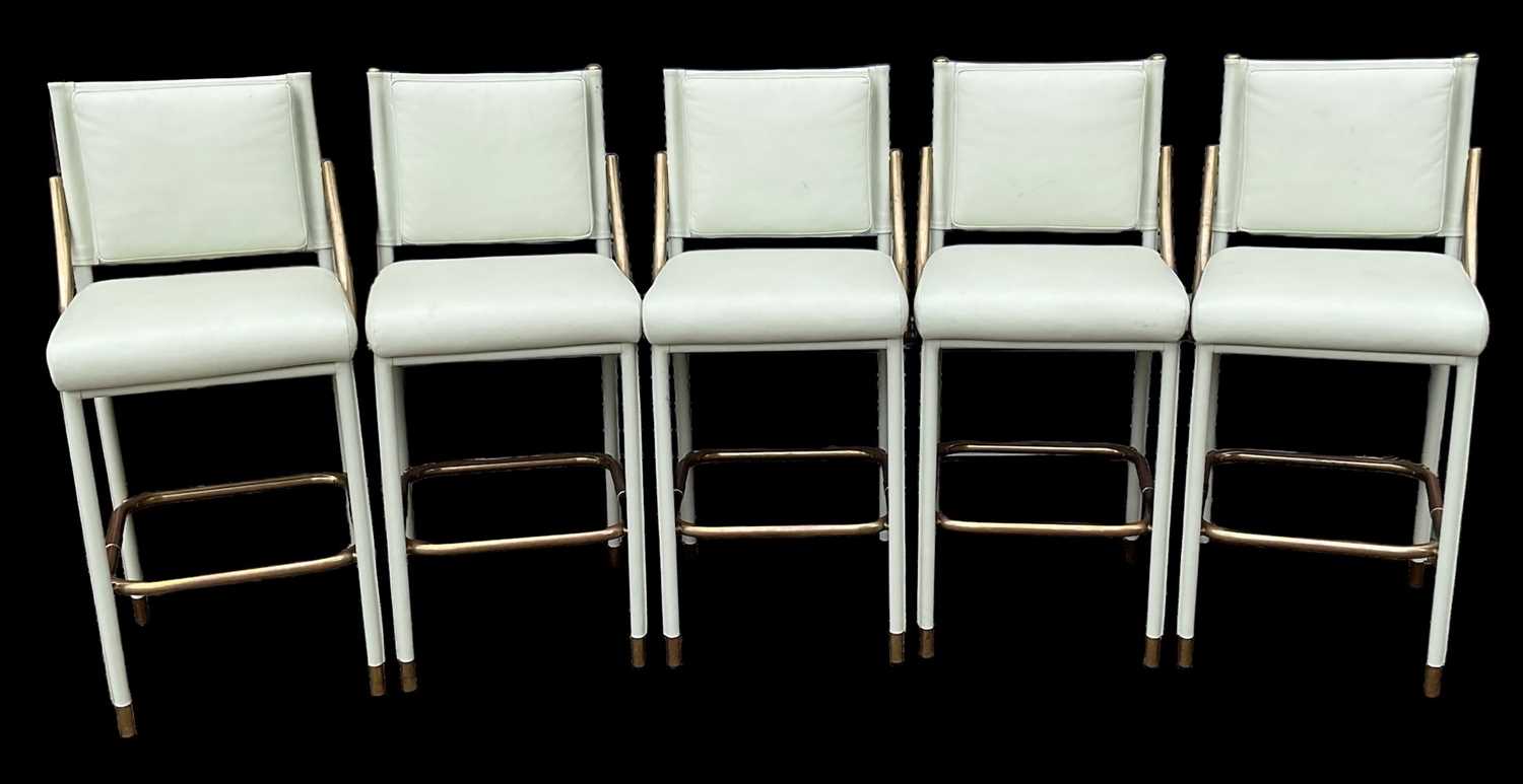 Lot 15 - A set of five modern leather upholstered and...