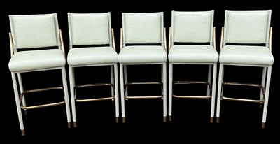 Lot 15 - A set of five modern leather upholstered and...