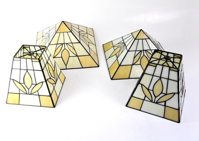 Lot 108 - Four Tiffany-style lamp shades
