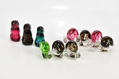 Lot 2547 - WEDGWOOD; ten animal form glass paperweights...