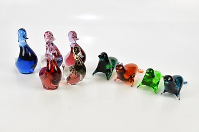 Lot 2548 - WEDGWOOD; nine animal form glass paperweights...