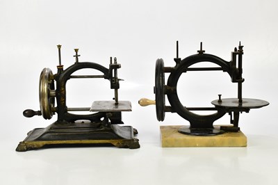 Lot 1665 - TODD & CO; a swan neck sewing machine, with...