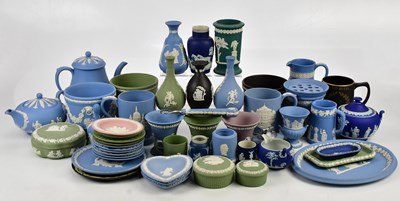 Lot 2444 - WEDGWOOD; a large collection of jasperware to...
