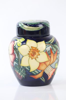 Lot 2292 - EMMA BOSSONS FOR MOORCROFT; a ginger jar and...