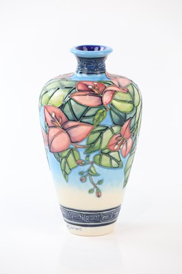 Lot 2322 - ANJI DAVENPORT FOR MOORCROFT; a squat vase...