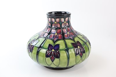 Lot 2256 - RACHEL BISHOP FOR MOORCROFT; a squat vase...