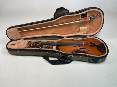 Lot 254 - A German violin bearing spurious Antonious...
