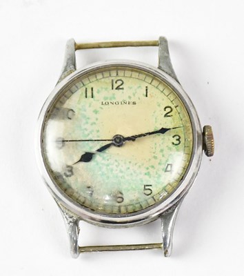 Lot 464 - LONGINES; a military navigators' wristwatch,...