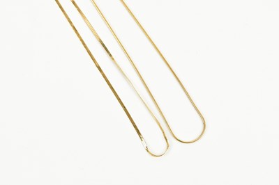 Lot 288 - Two fine 9ct gold necklaces, approximate...
