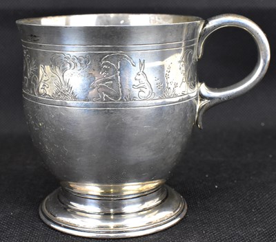 Lot 644 - A George V hallmarked silver children's mug