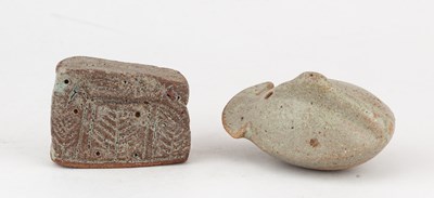 Lot 216 - IAN GODFREY (1942-1992); a stoneware rattle...