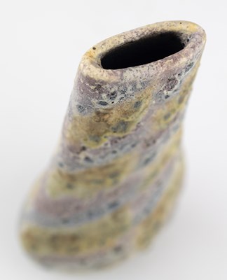 Lot 31 - ANDREW DAVIDSON; a flattened stoneware vase...