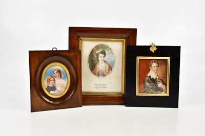 Lot 1628 - A 19th century watercolour portrait miniature...