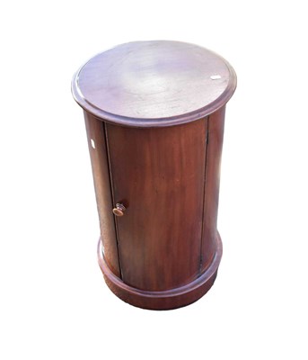 Lot 1077 - A Victorian mahogany cylindrical bedside...