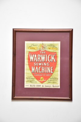 Lot 1684 - THE WARWICK SEWING MACHINE; advertising...