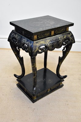 Lot 2590 - An early 20th century Japanese ebonised and...