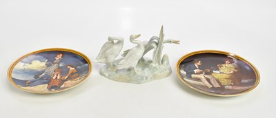 Lot 2508 - LLADRO; a duck figure group, height 12cm,...