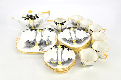 Lot 2317 - SHELLEY; a tea service in the 'Sunrise and...