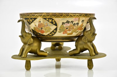 Lot 2619 - An early 20th century Japanese Satsuma footed...