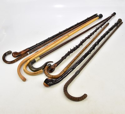 Lot 1604 - A collection of assorted walking sticks...