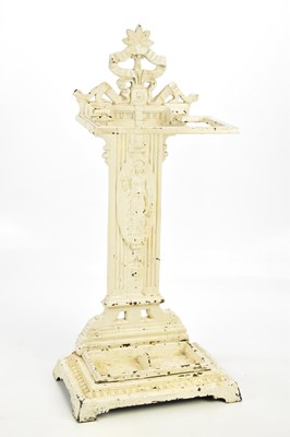 Lot 1727 - A Victorian white painted cast metal stick...