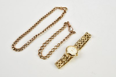 Lot 563 - ACCURIST; a lady's 9ct gold cased wristwatch,...