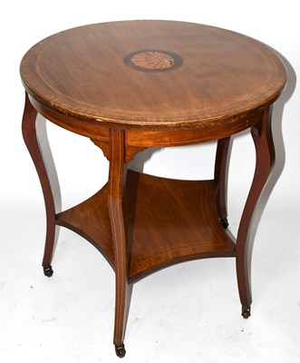 Lot 1575 - An Edwardian two tier inlaid mahogany...