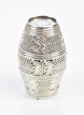 Lot 2219 - A 19th century white metal vinaigrette...