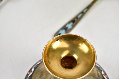 Lot 47 - Three Russian silver gilt and enamel sundae...