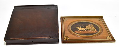 Lot 31 - A late 19th century inlaid olive wood blotter...